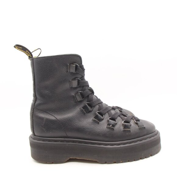 Doc Dr. Martens Trevonna Women's Size US 7 Black Leather Platform Boots - Picture 1 of 14